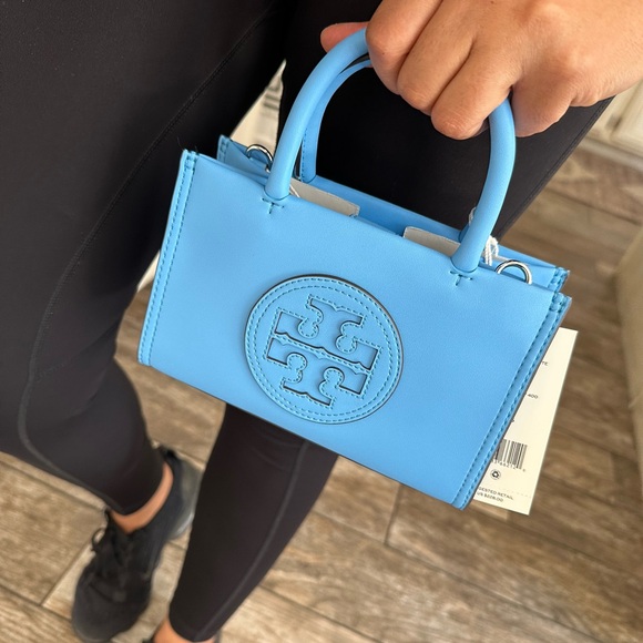 NWT Tory Burch ELLA BIO MINI TOTE BLUE AZURE - Picture 6 of 8